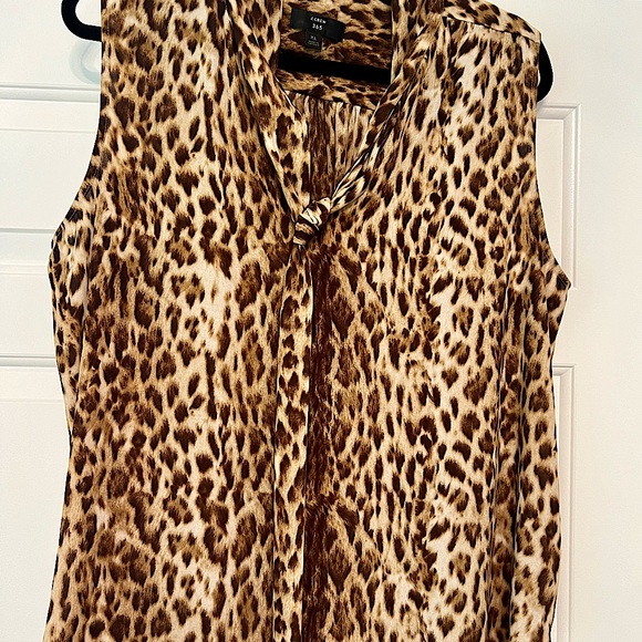 Gorgeous J. Crew Sleeveless Animal Print Blouse - XL - Picture 1 of 5